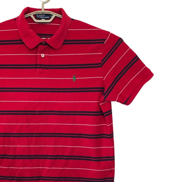 Polo Ralph Lauren Custom Fit Striped Red White Blue Polo Shirt XXL - Picture 1 of 8